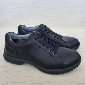Bogs Mens Cruz Lace Black Leather Walking Shoes Casual Outdoor Size 8 EUC
